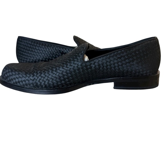 Mezlan Black Basket Weave Slip-On Loafers 10.5M Leather Sole Spain main image 5